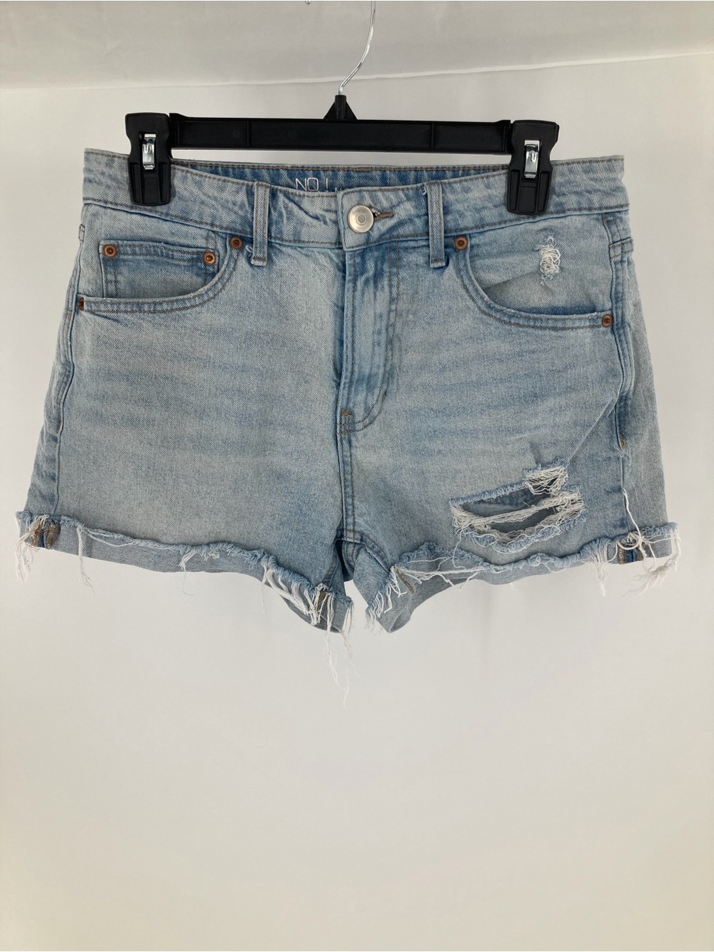 No Boundaries Light Blue Distressed Denim Cutoff Shorts